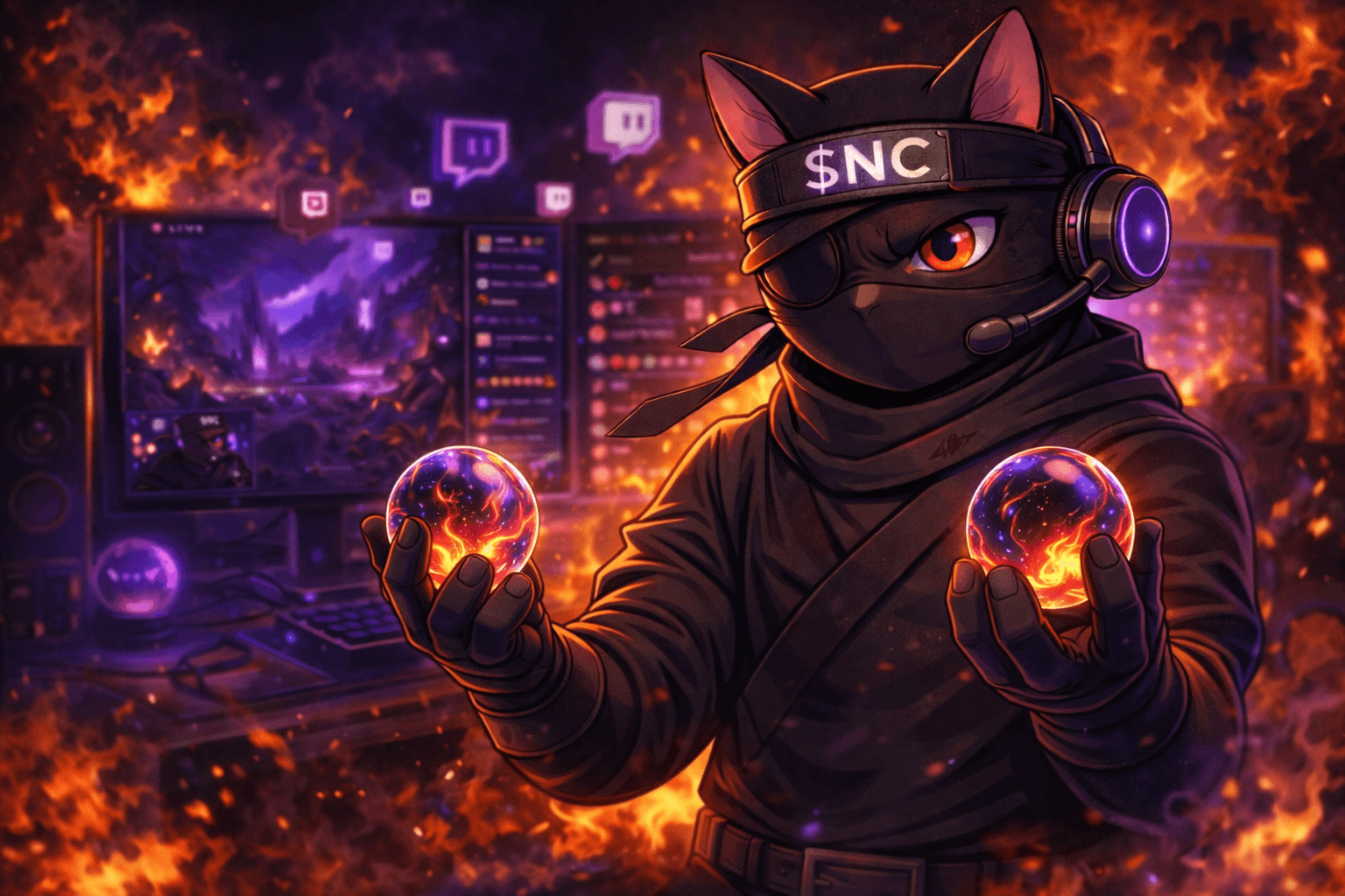 Ninja Cat Marble Racing card