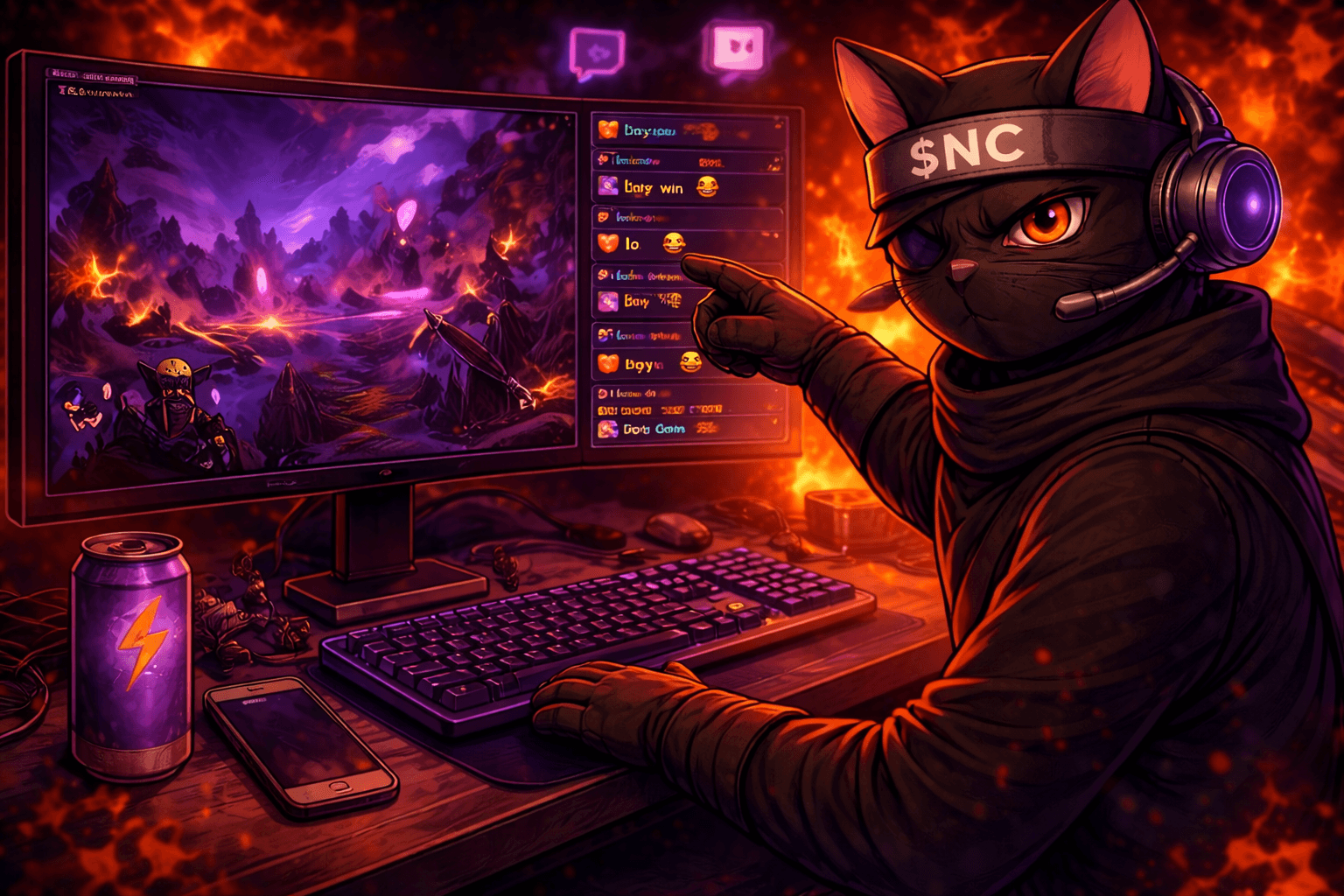 Ninja Cat live giveaway card